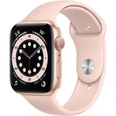 Умные часы Apple Watch S6 44mm Gold Aluminum Case with Pink Sand Sport Band
