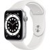 Умные часы Apple Watch S6 44mm Silver Aluminum Case with White Sport Band