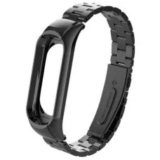 Браслет-ремешок металлический для Xiaomi Mi Band 5 Черный